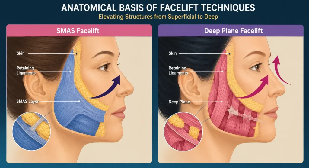 The anatomical basis of modern facelift techniques: Elevating facial structures from superficial to deep layers. 