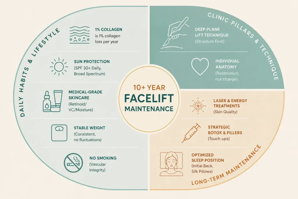 The Multi-Dimensional Framework for 10+ Year Facelift Longevity 